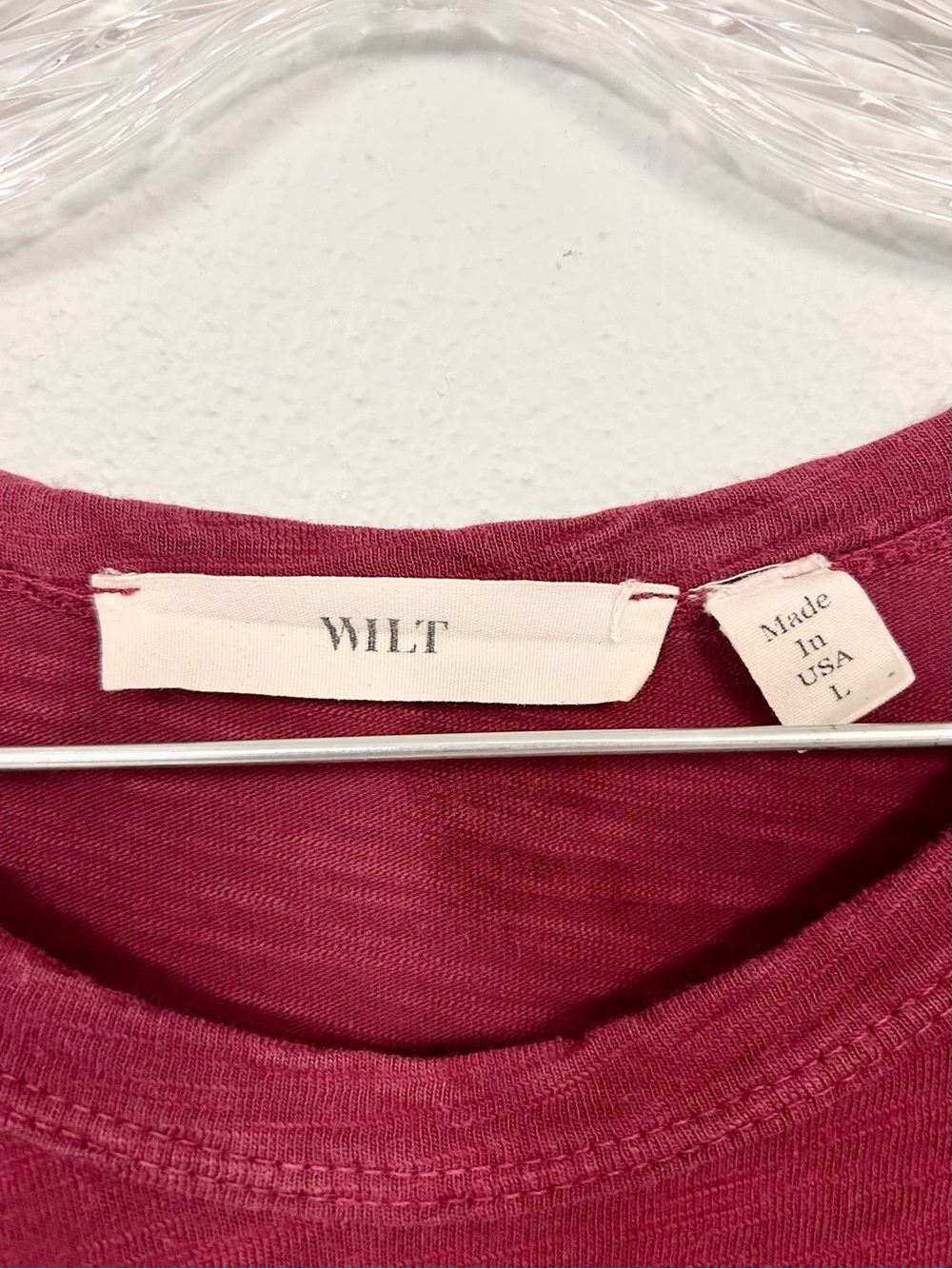 WILT 🎈Anthropologie Cotton Slub Oversized Long Sleeved Ruffle Hem Top - Size L - Picture 4 of 5
